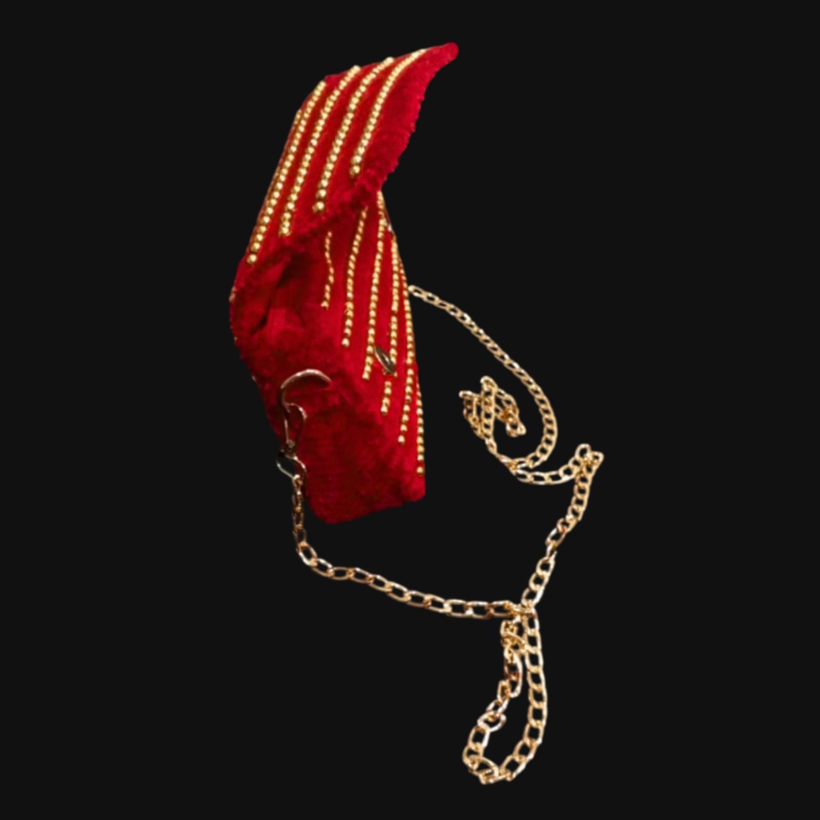 premium velvet purse with beads