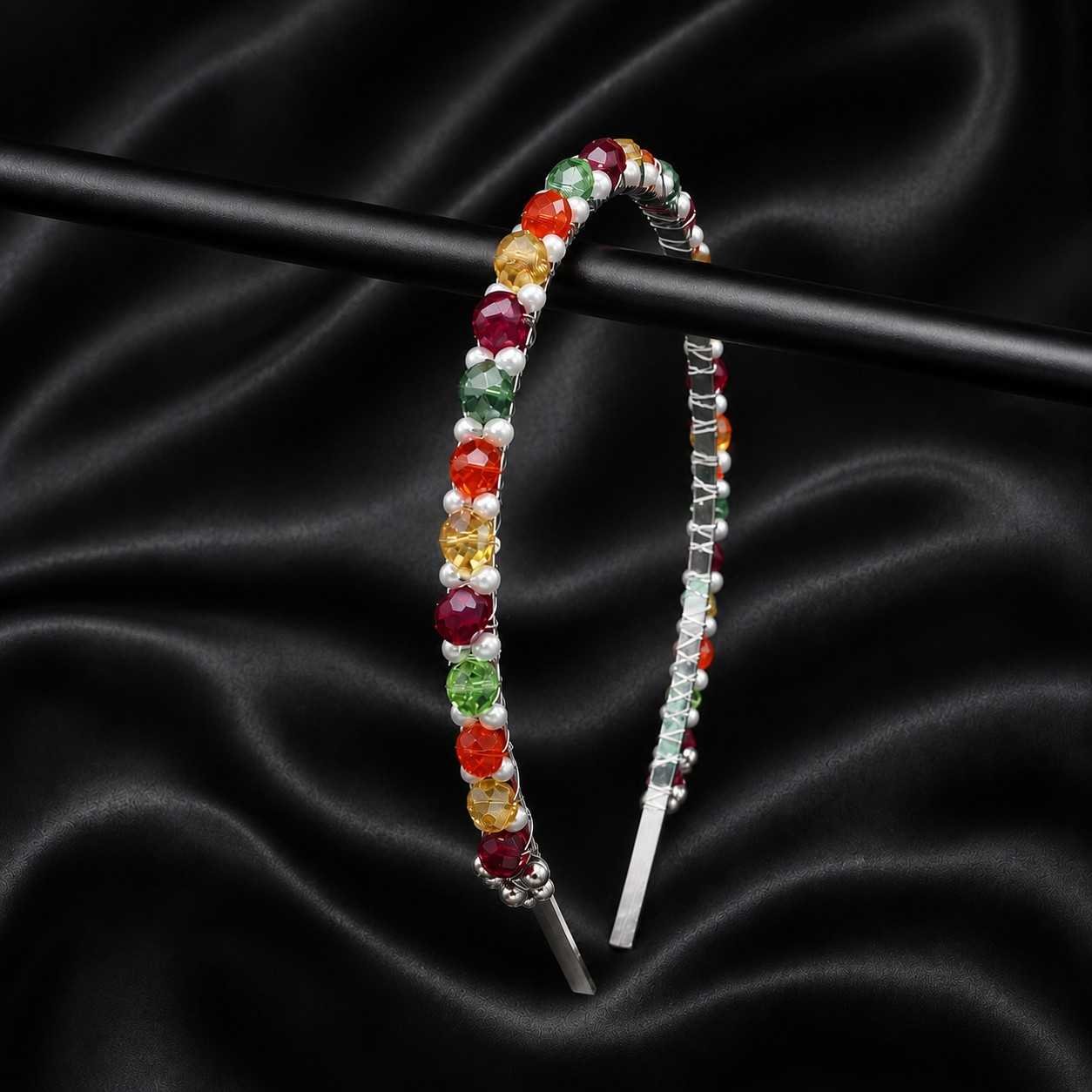 Elegant multicolor crystal hair band