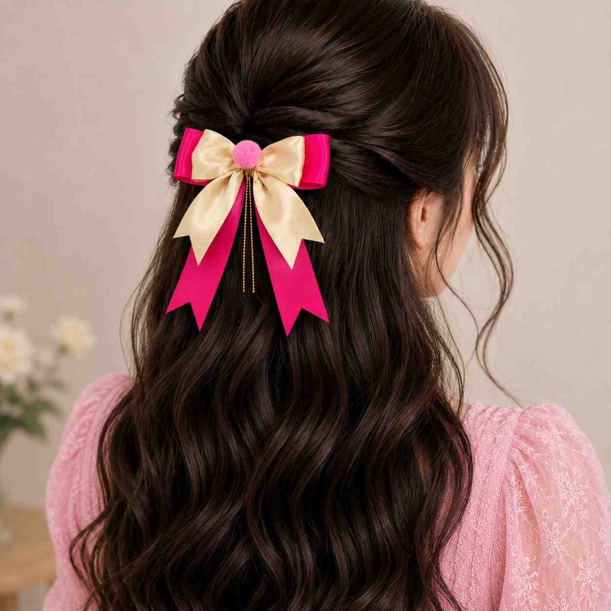 contrast color cute hair bow