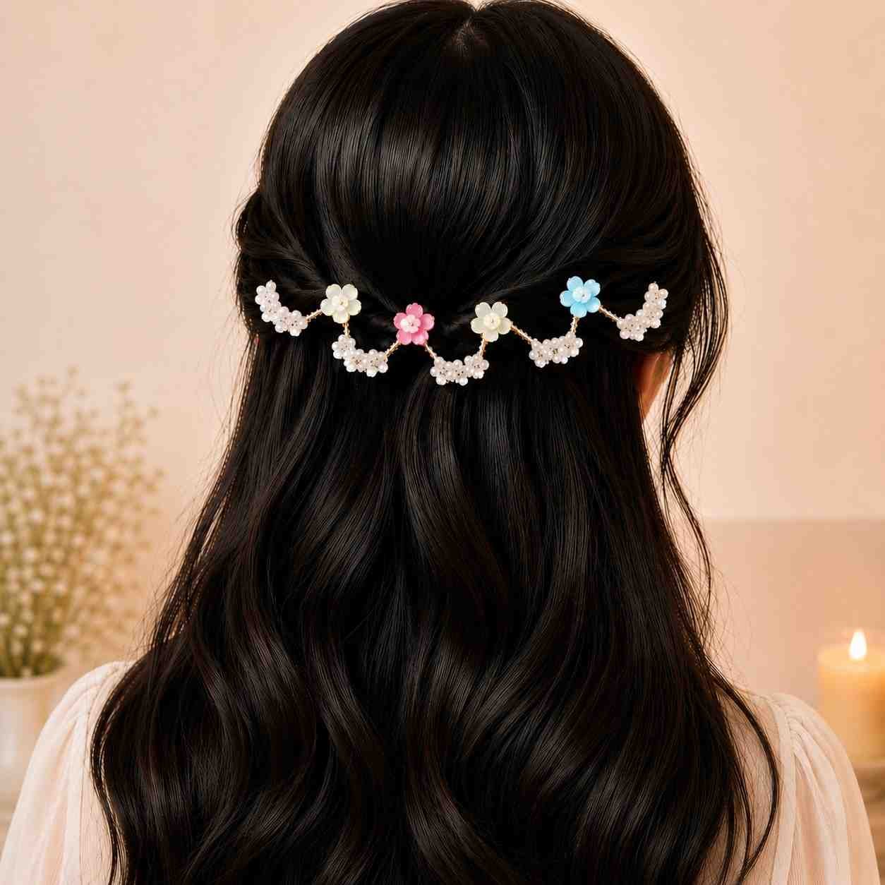 Colorful floral hair vine for women Pakistan