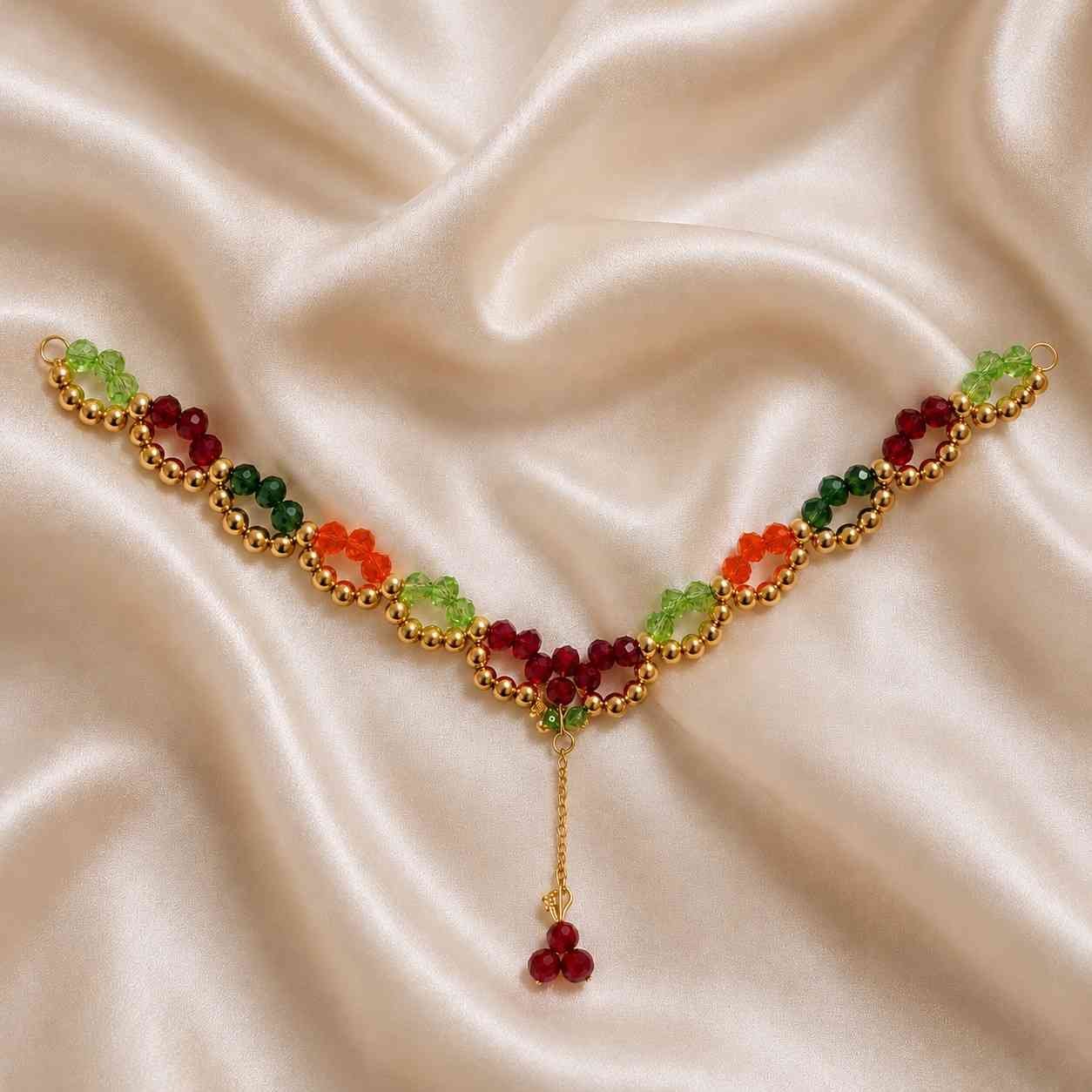 Multicolor crystal forehead accessory for festive occasions Pakistan