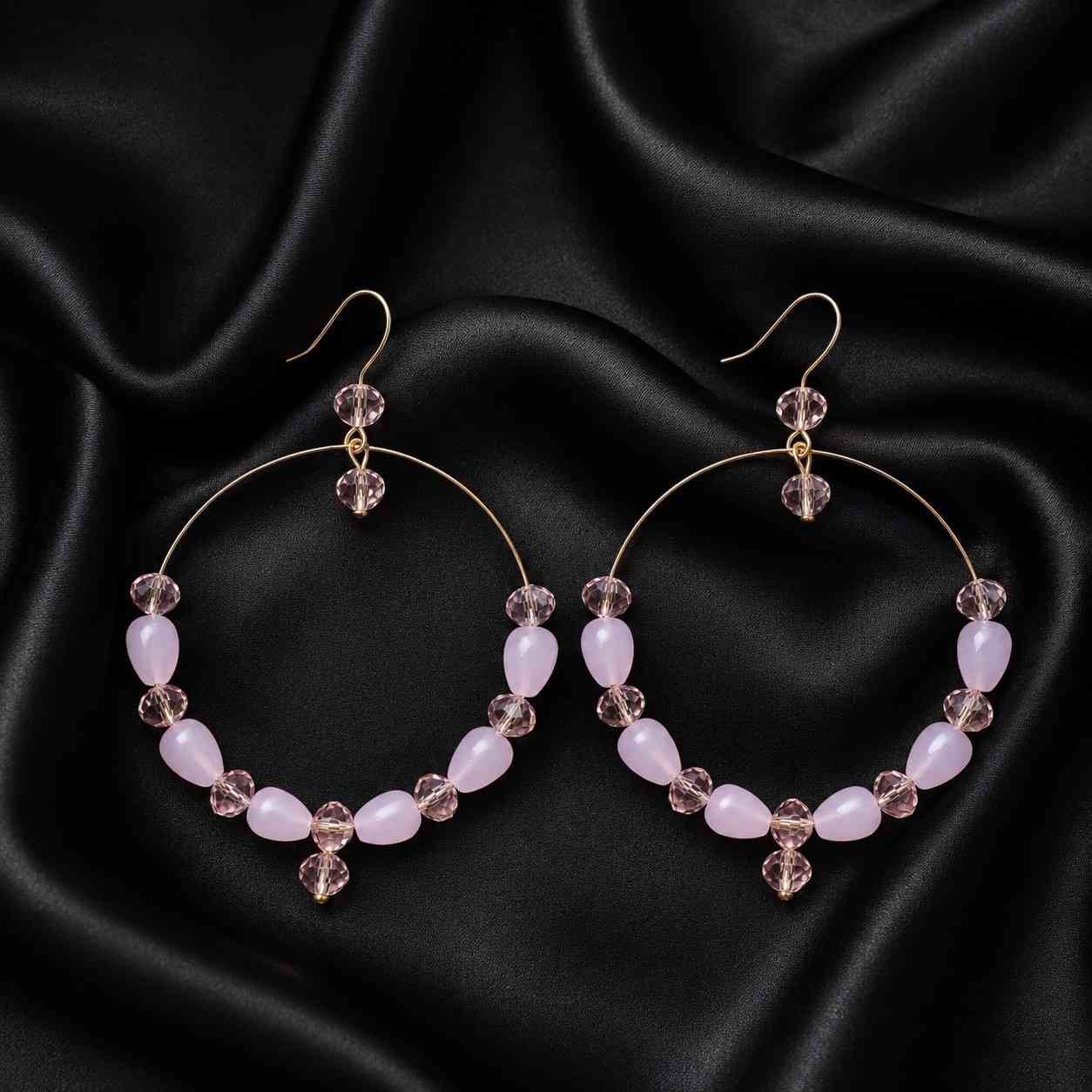 stylish hoop earrings with bead details
