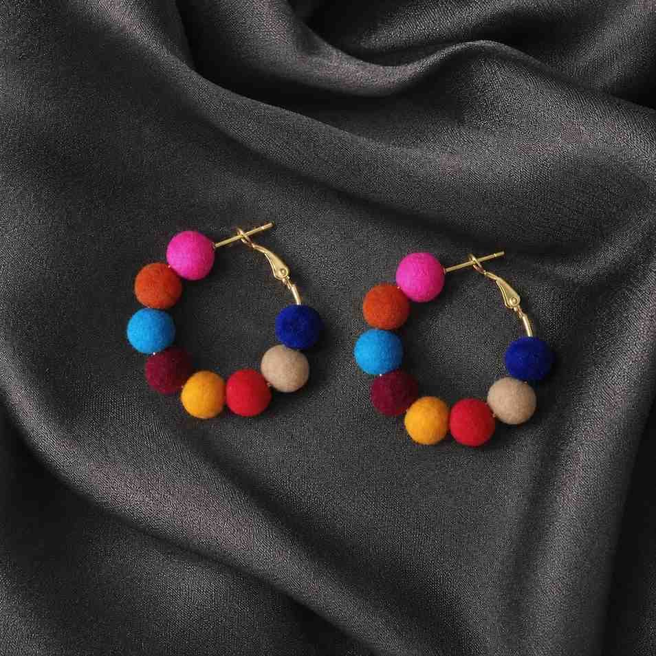 handmade multi-tone hoop earrings
