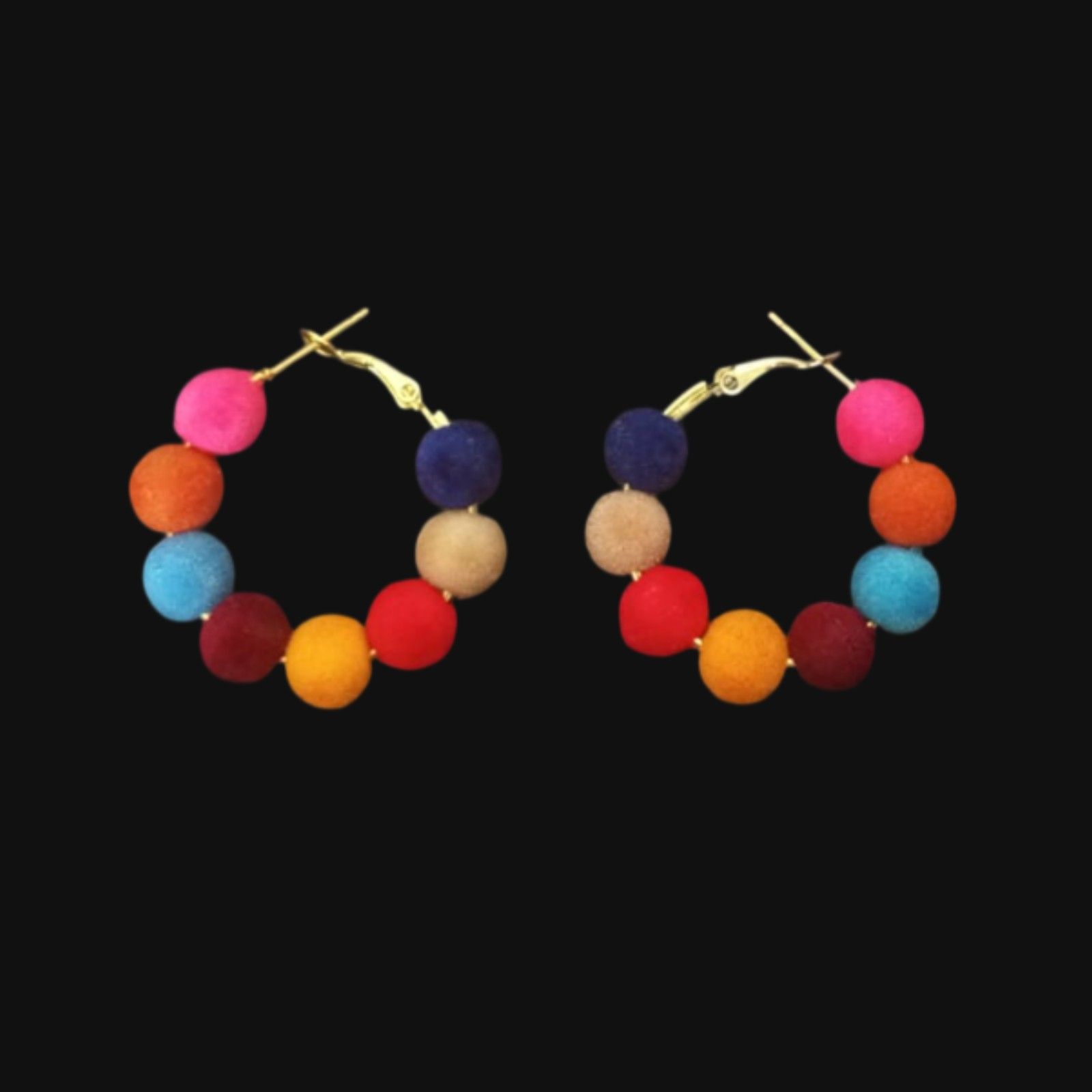 handmade multi-tone hoop earrings