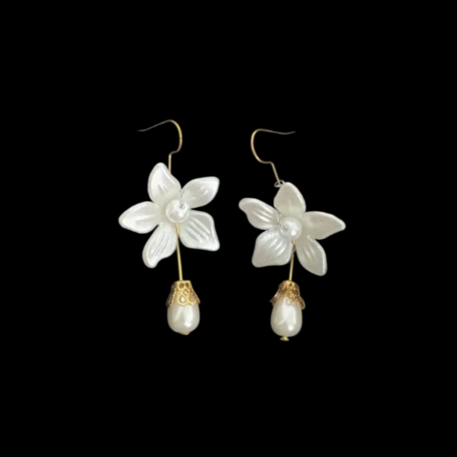 unique floral drop earrings