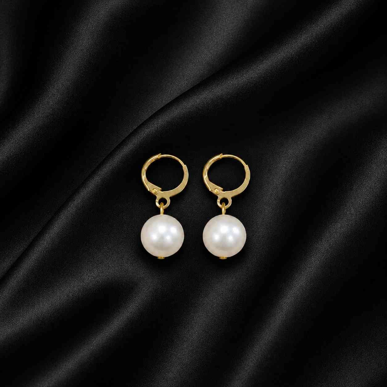 classic white pearl drop earrings